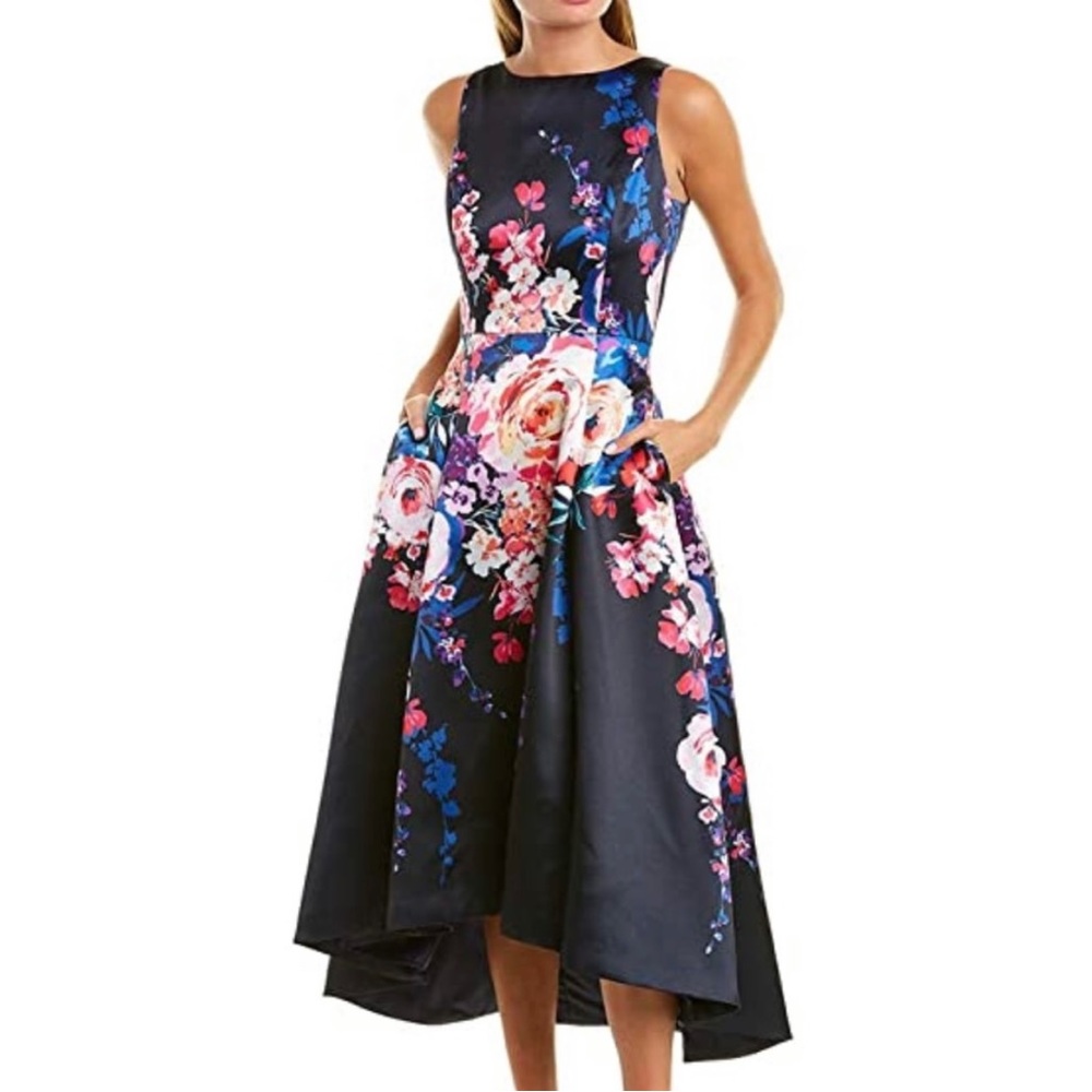 Tahari ASL Sleeveless High Low Dress Sz 16